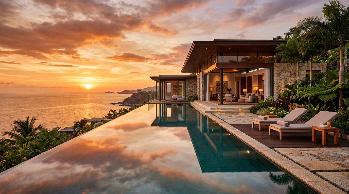 The Pavilion — Pool Villa at Sunset